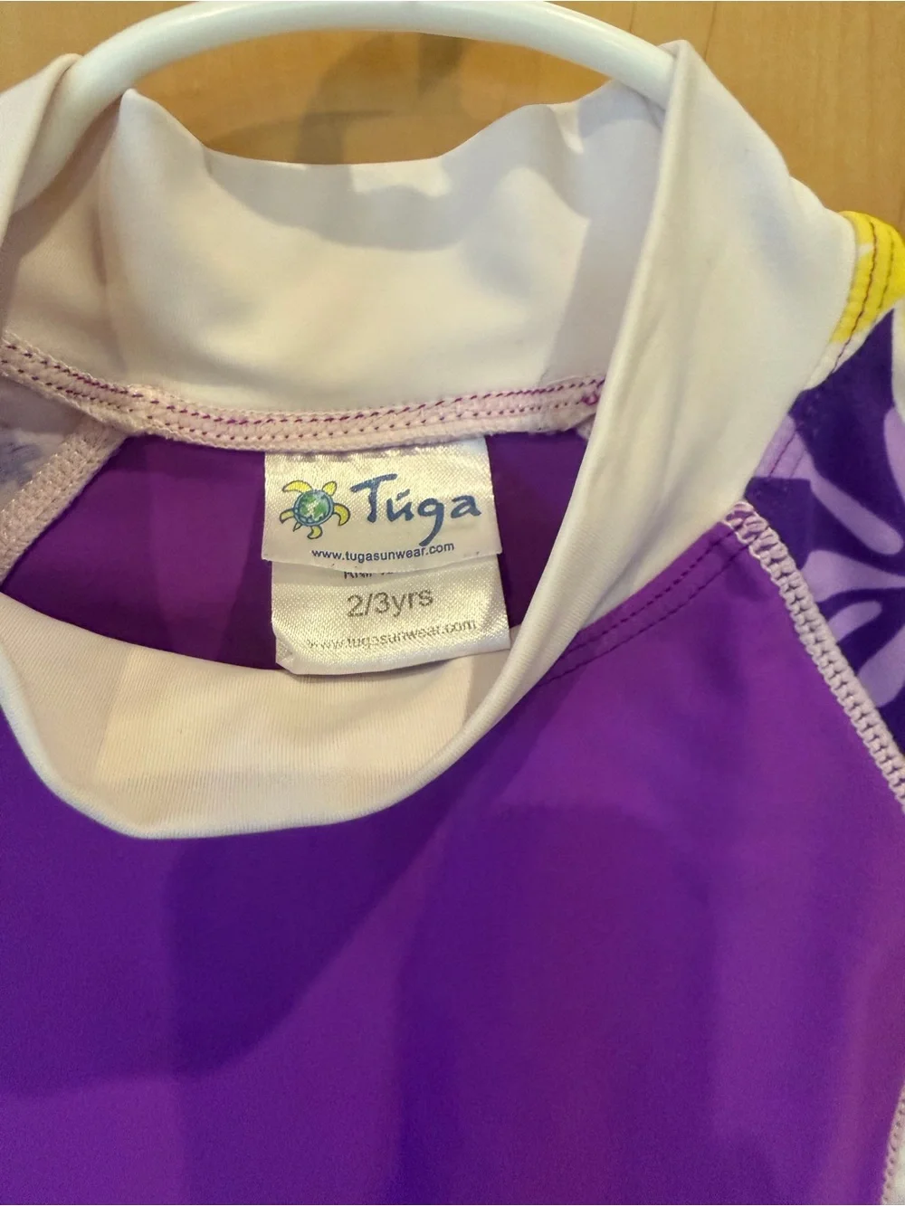 Tuga Purple Floral Girls' Rash Guard Swim Top